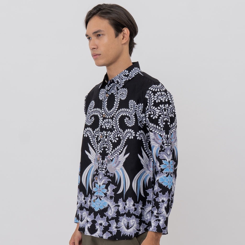 M231 Kemeja Pria Batik Panjang Hitam 2588