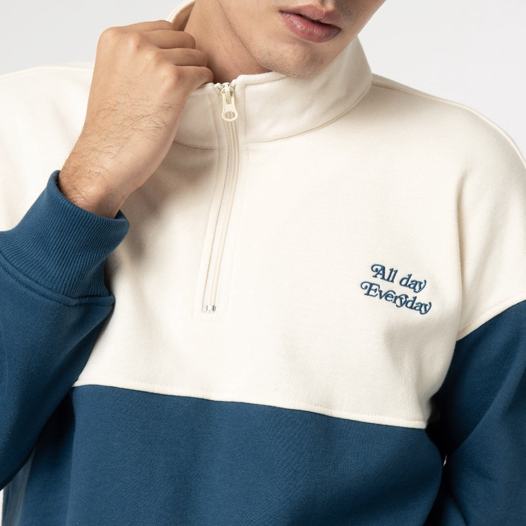 M231 Half Zip Mock Neck Fleece Back On Track Biru 2578B