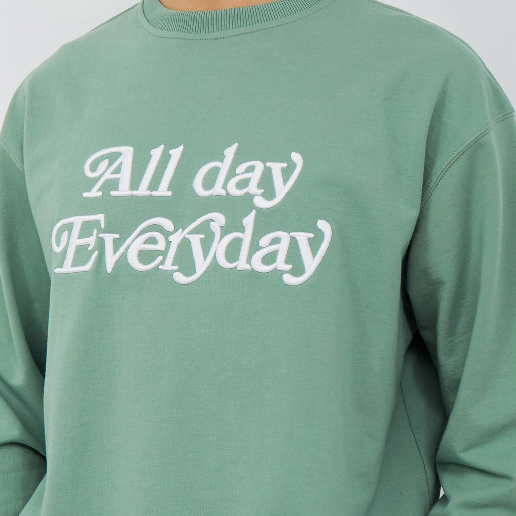 M231 Sweater Crewneck Panjang Sage Green 2227B