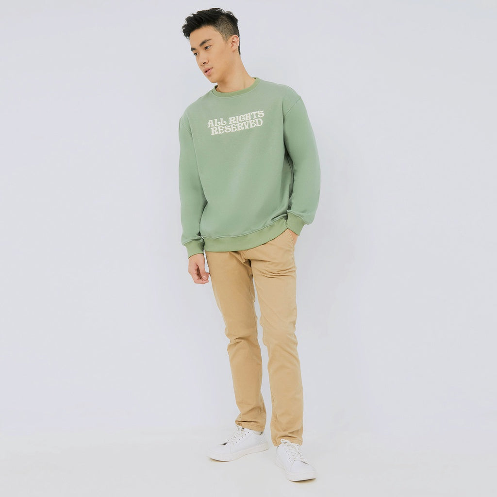 M231 Sweater Crewneck Panjang Sage Green 2220E