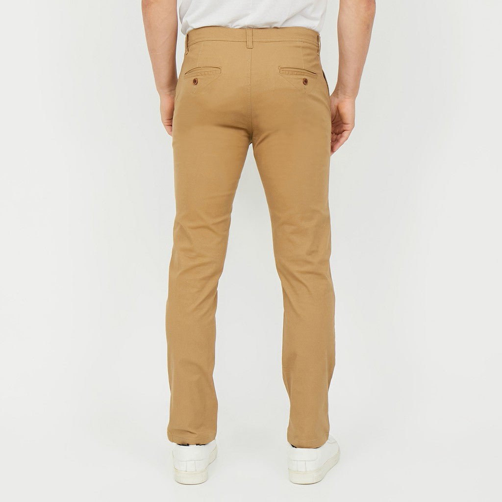 M231 Celana Panjang Pria Chinos Slim Fit Stretch Coklat C1140