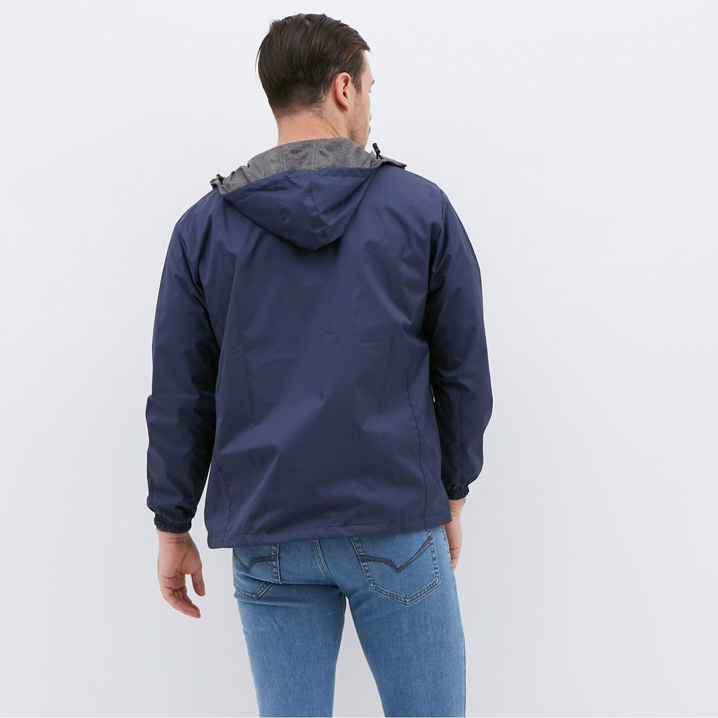 M231 Jaket Pria Taslan Hoodie Panjang Navy 1757A
