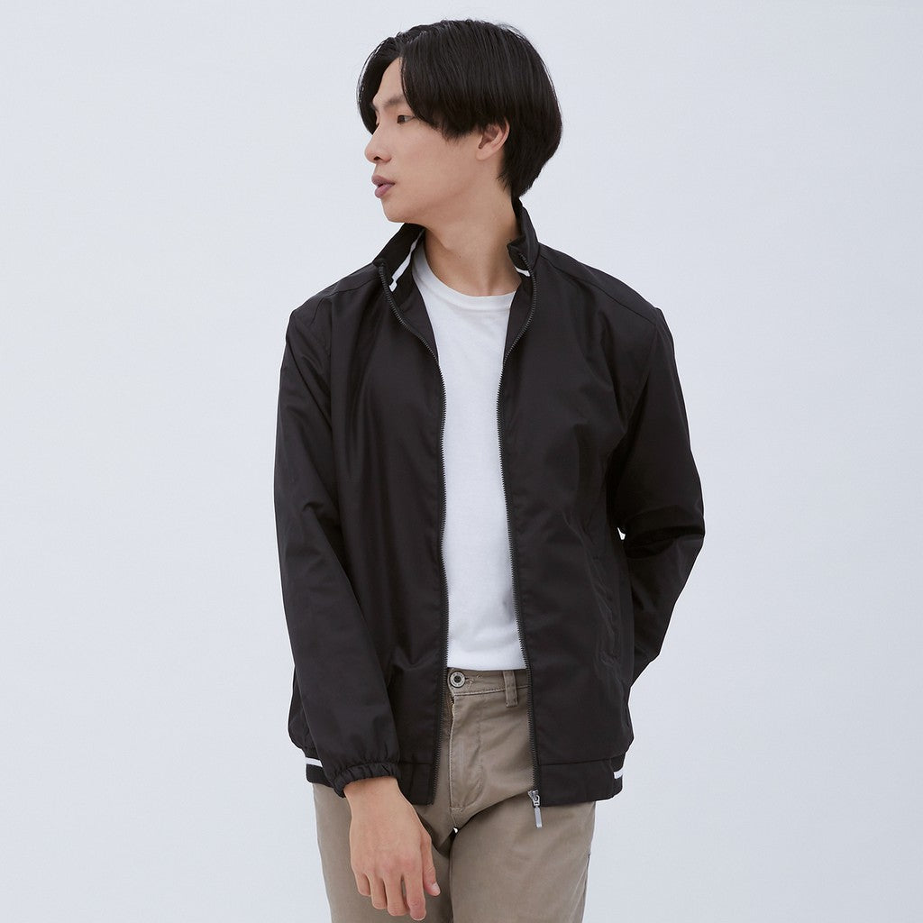 M231 Jaket Pria Taslan Windbreaker Panjang Hitam 2038A