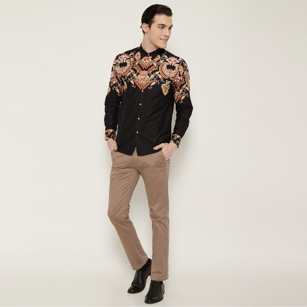 M231 Kemeja Pria Batik Panjang Hitam 1699A
