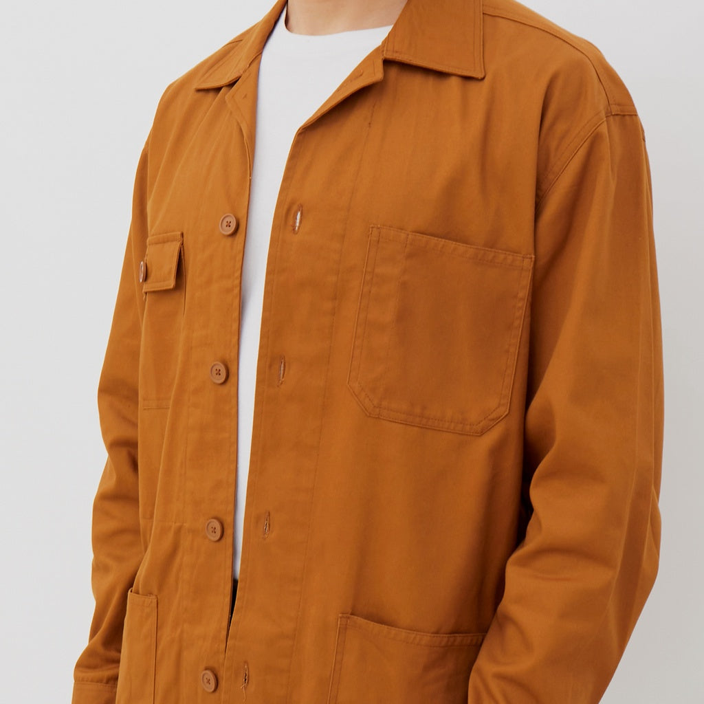 M231 Kemeja Jaket Pria Panjang Coklat 2302D