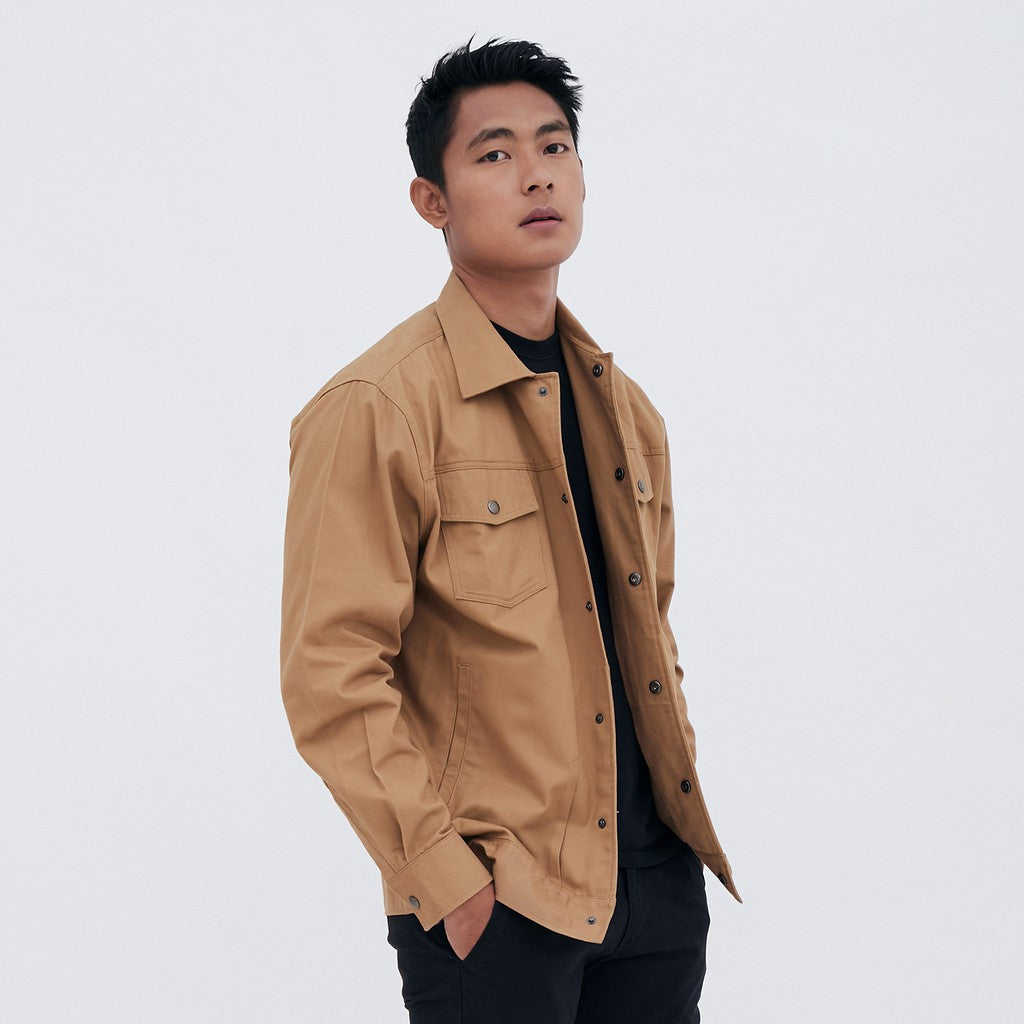 M231 Jaket Pria Coverall Panjang Khaki 1957B