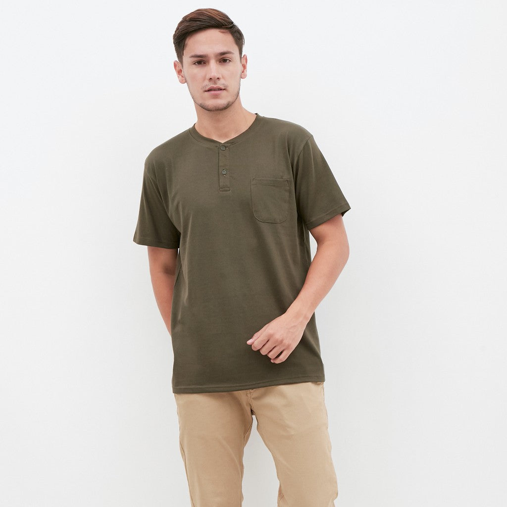 M231 T-Shirt Polos Kancing Pendek Warna Army 1835J