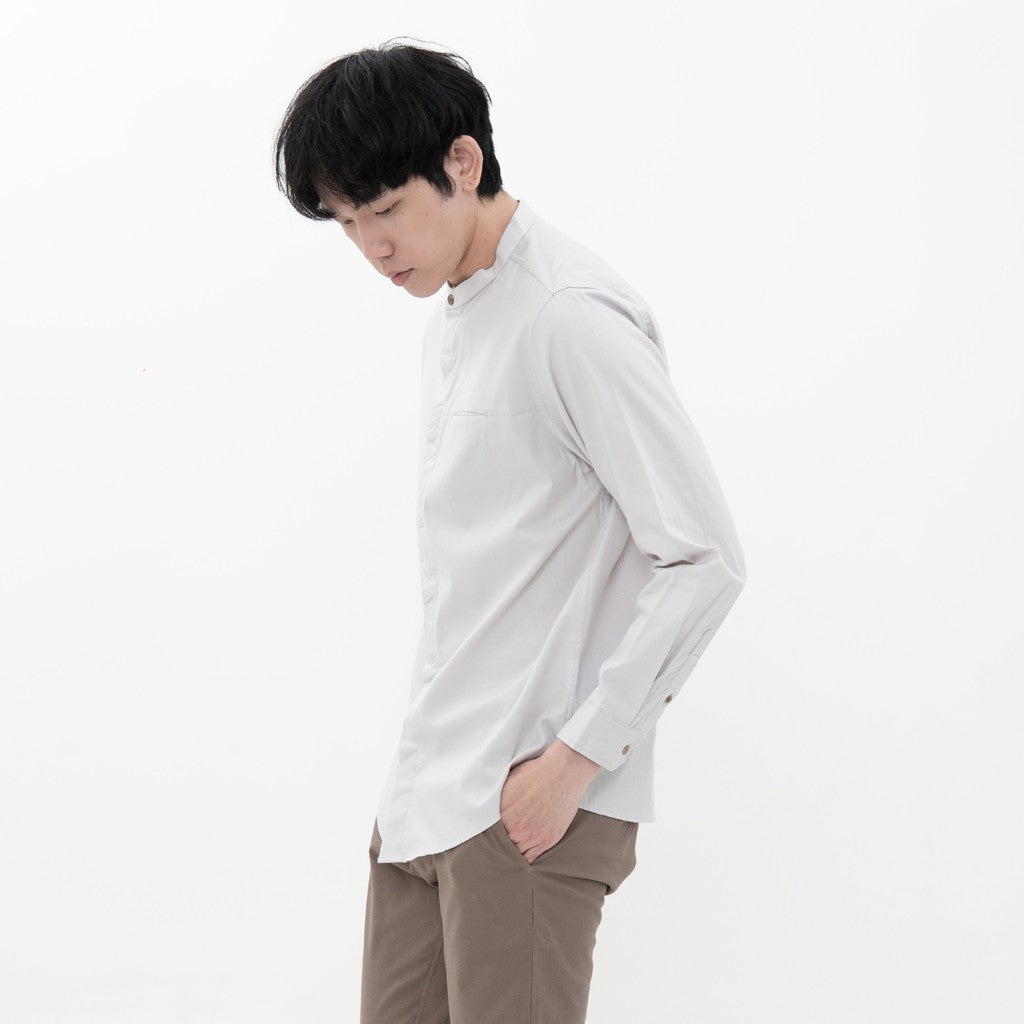 M231 Kemeja Pria Shanghai Polos Soft Twill Panjang Putih 1971F