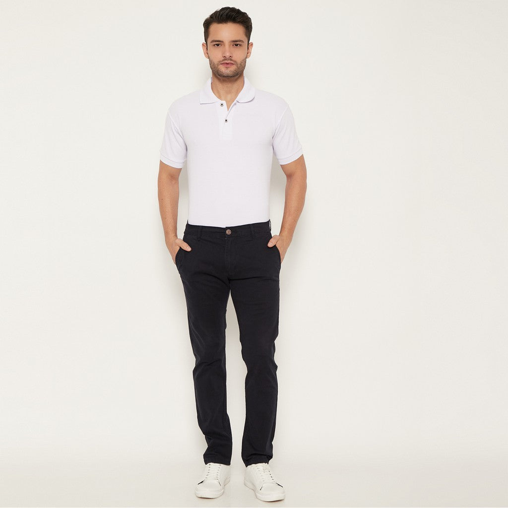 M231 Celana Panjang Pria Chinos Slim Fit Stretch Warna Navy C1040