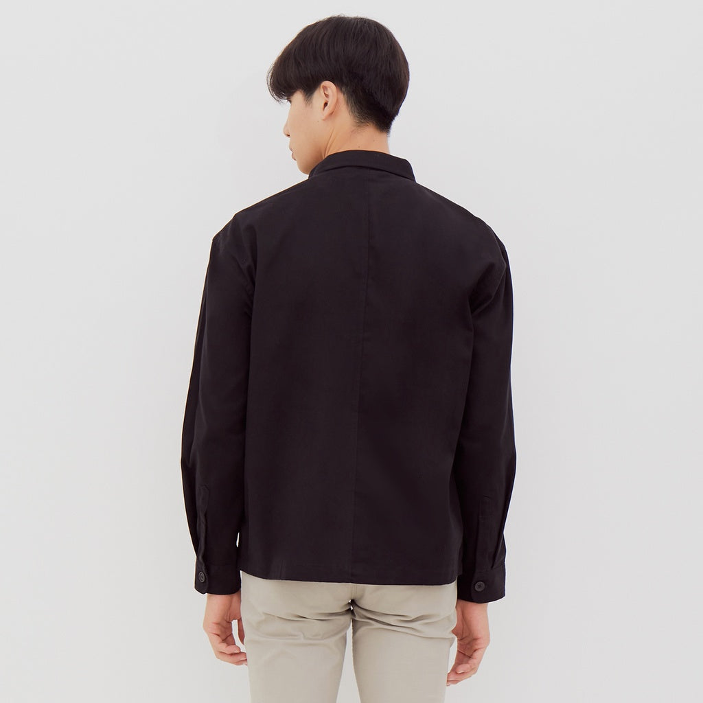 M231 Kemeja Jaket Pria Panjang Hitam 2269E