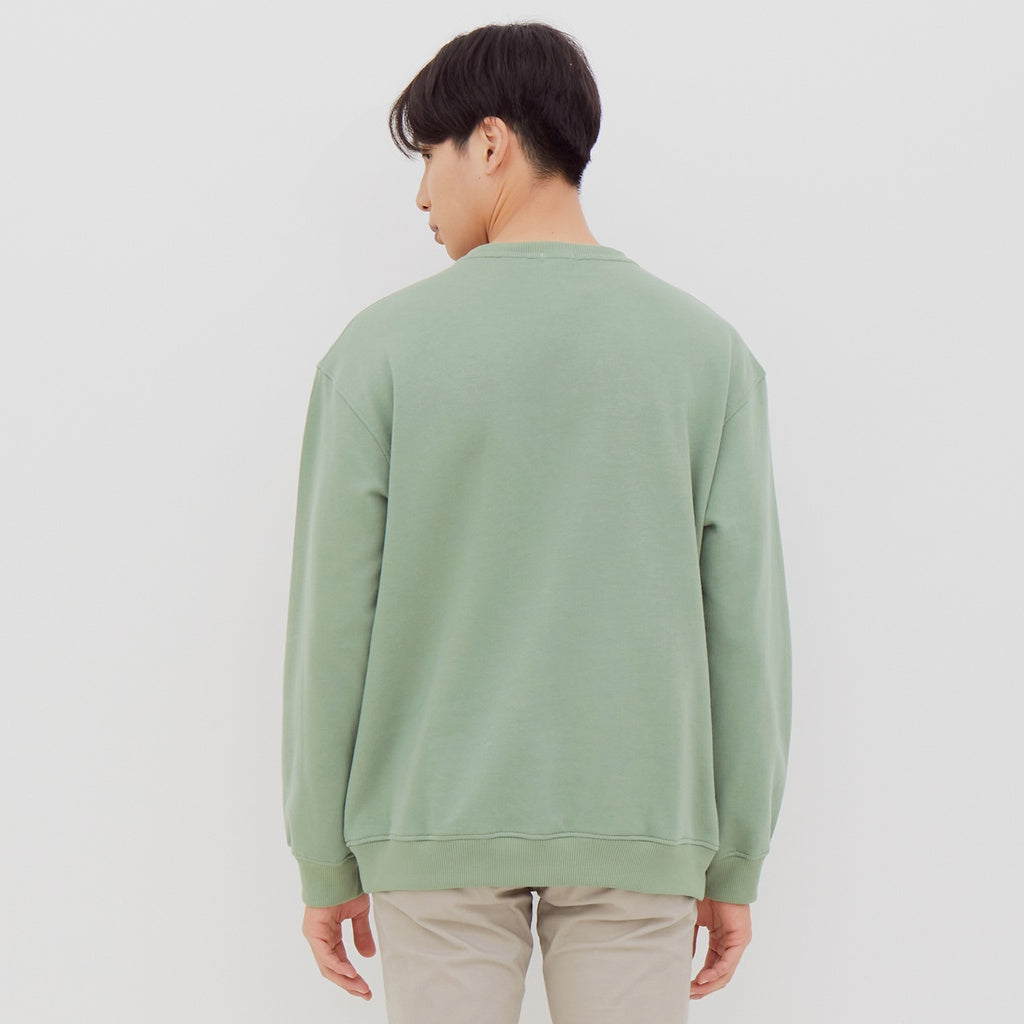 M231 Sweater Crewneck Panjang Sage Green 2219E