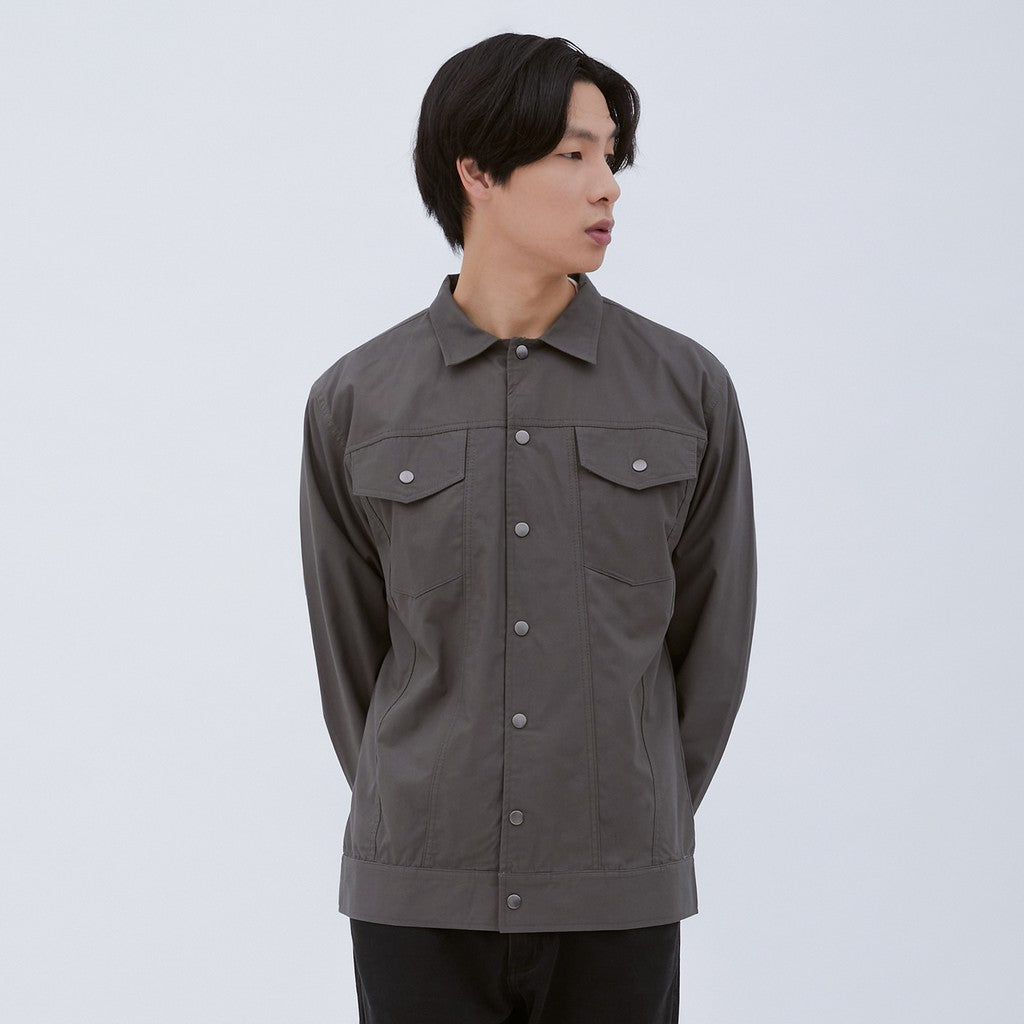 M231 Jaket Pria Coverall Panjang Abu 1876C