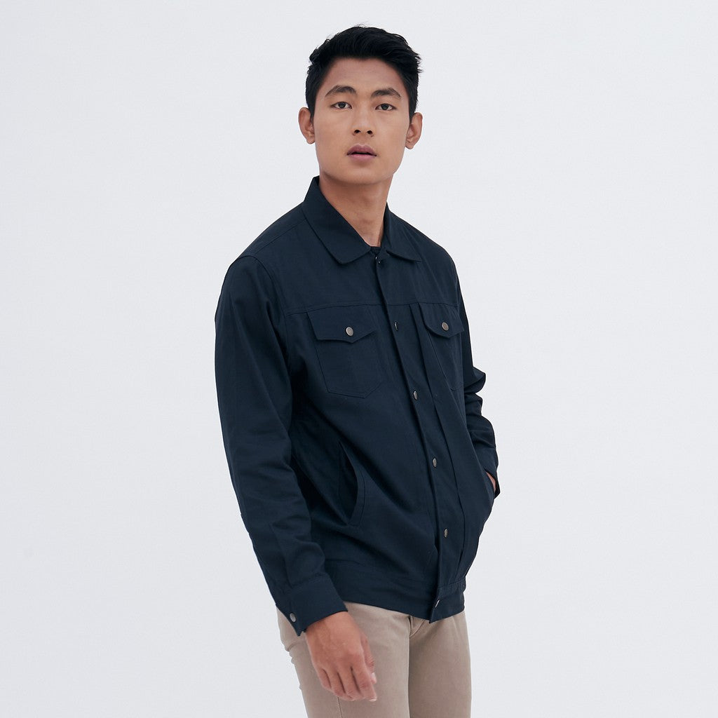 M231 Jaket Pria Coverall Panjang Navy 1957D