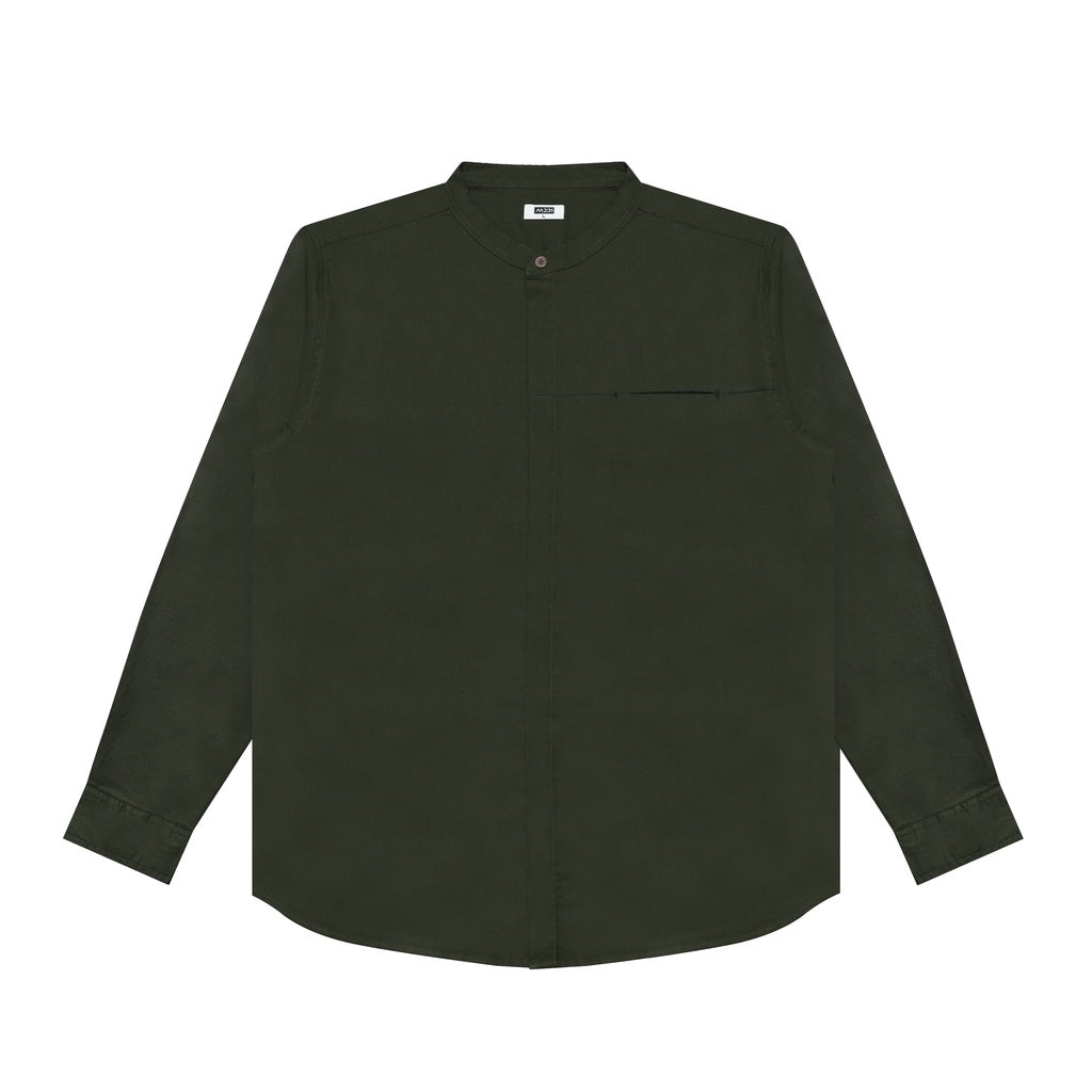 M231 Kemeja Pria Shanghai Polos Soft Twill Panjang Army 1971K