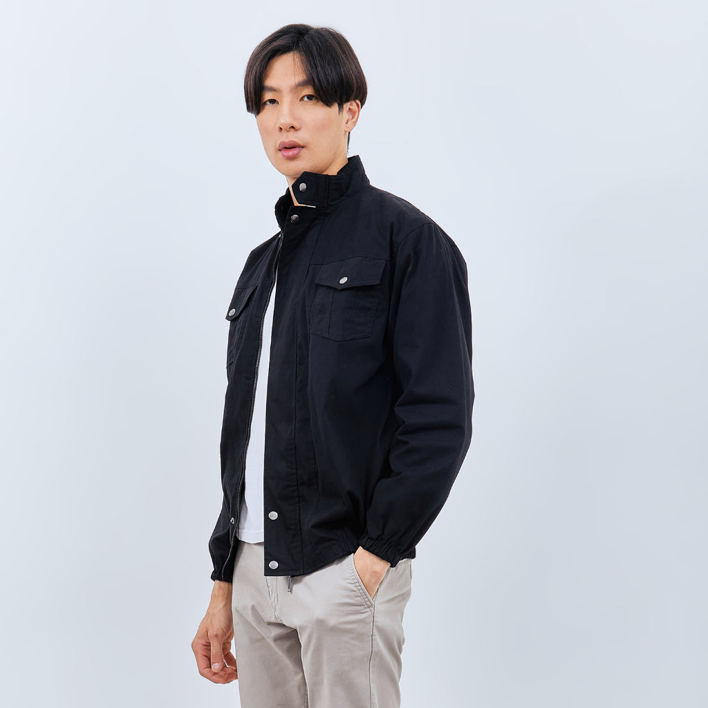 M231 Jaket Pria Harrington Panjang Hitam 2765B
