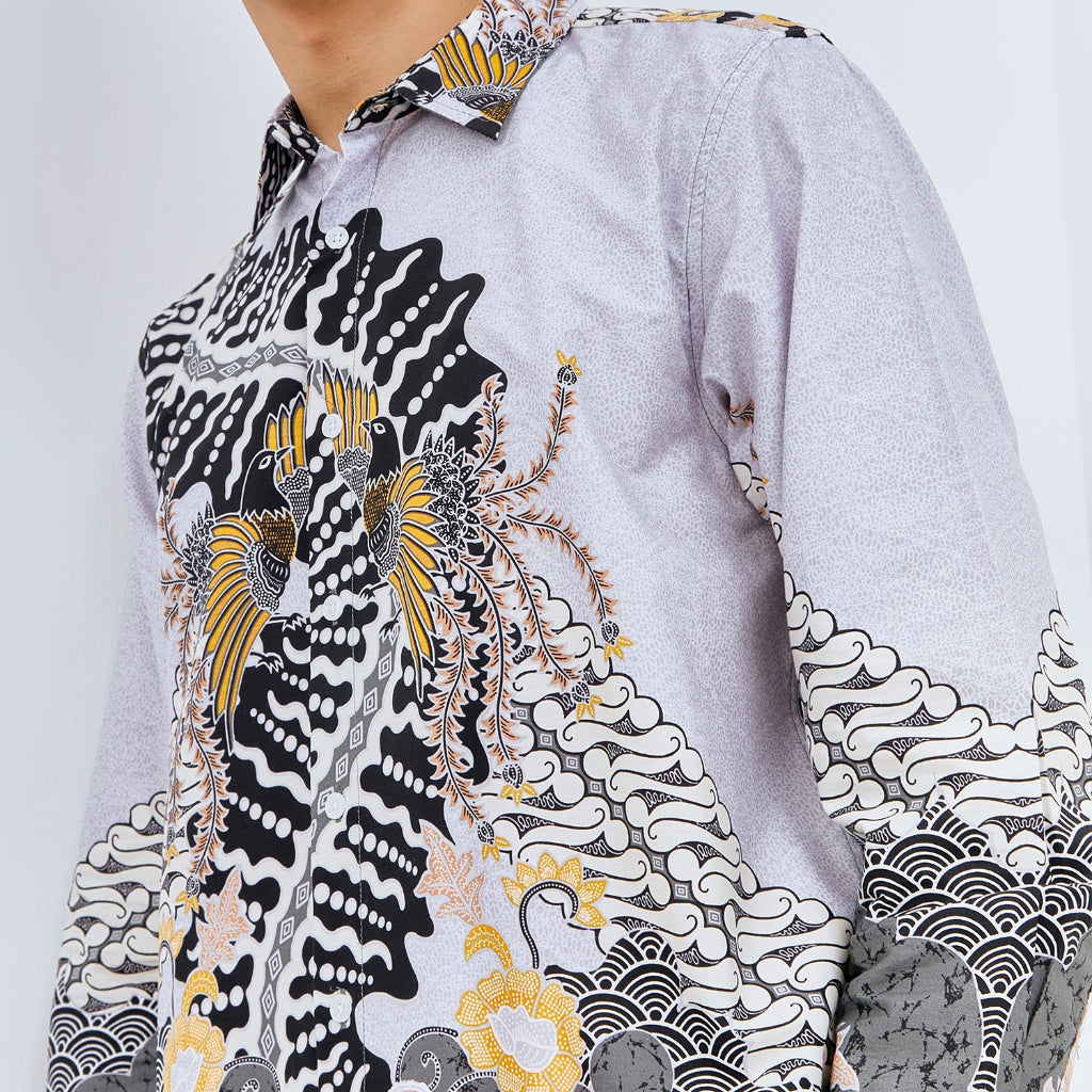 M231 Kemeja Pria Batik Panjang Abu 3069