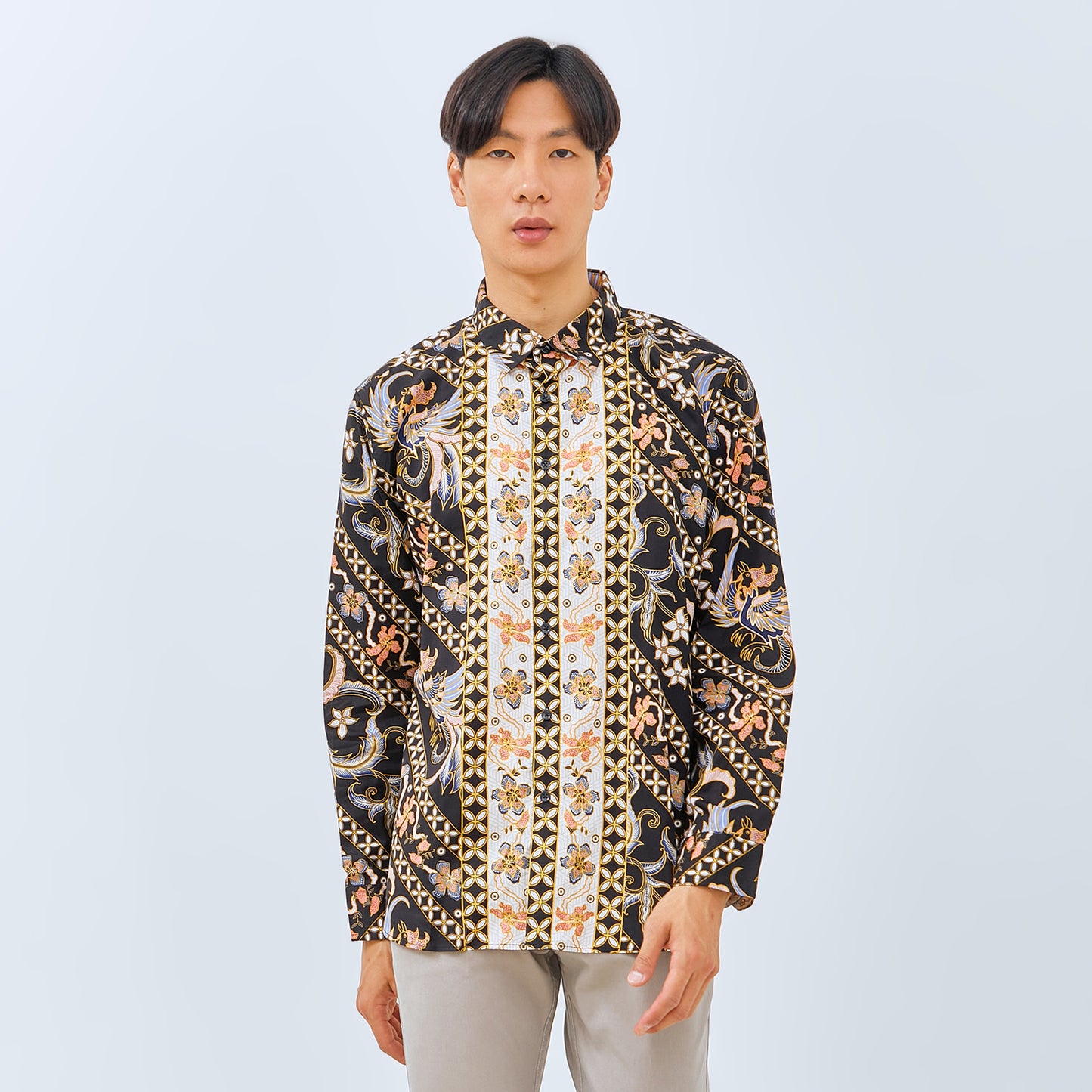 M231 Kemeja Pria Batik Panjang Hitam 3032