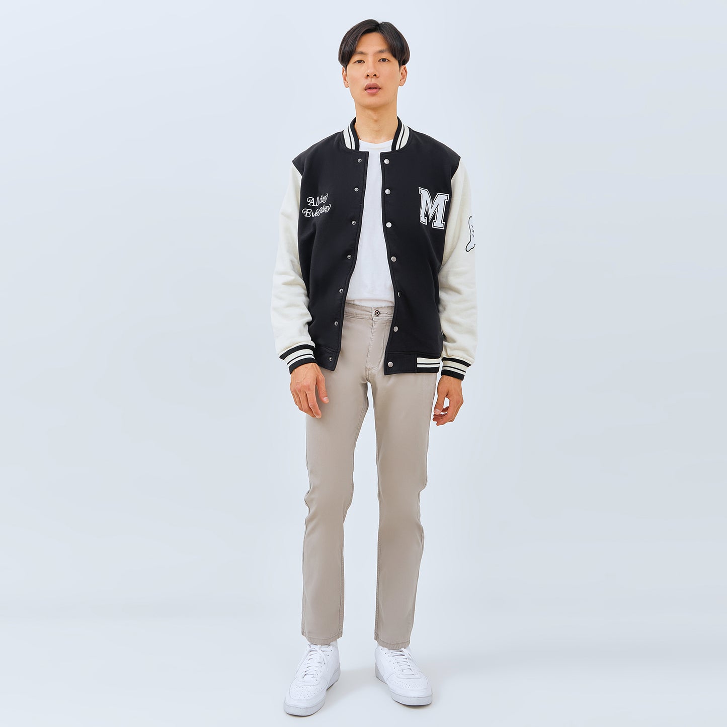 M231 Jaket Varsity All day Every Day Hitam 2703A
