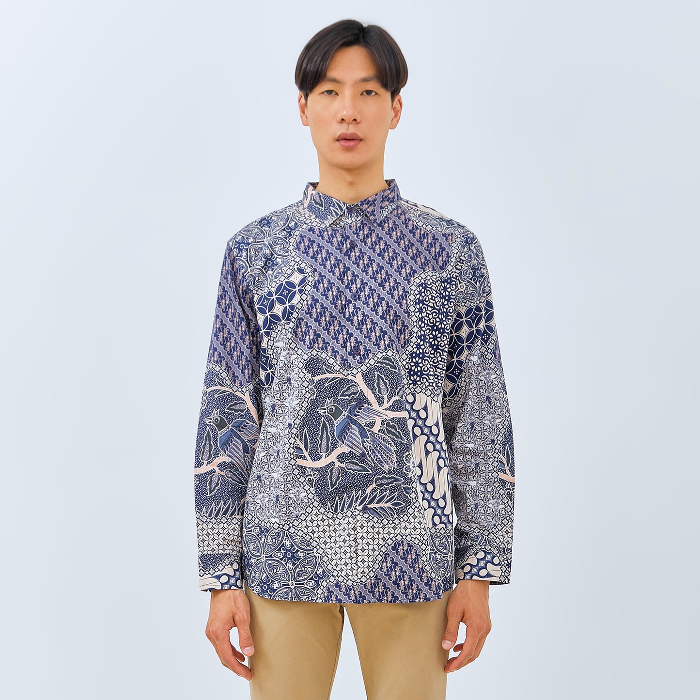 M231 Kemeja Pria Batik Panjang Biru 3071A