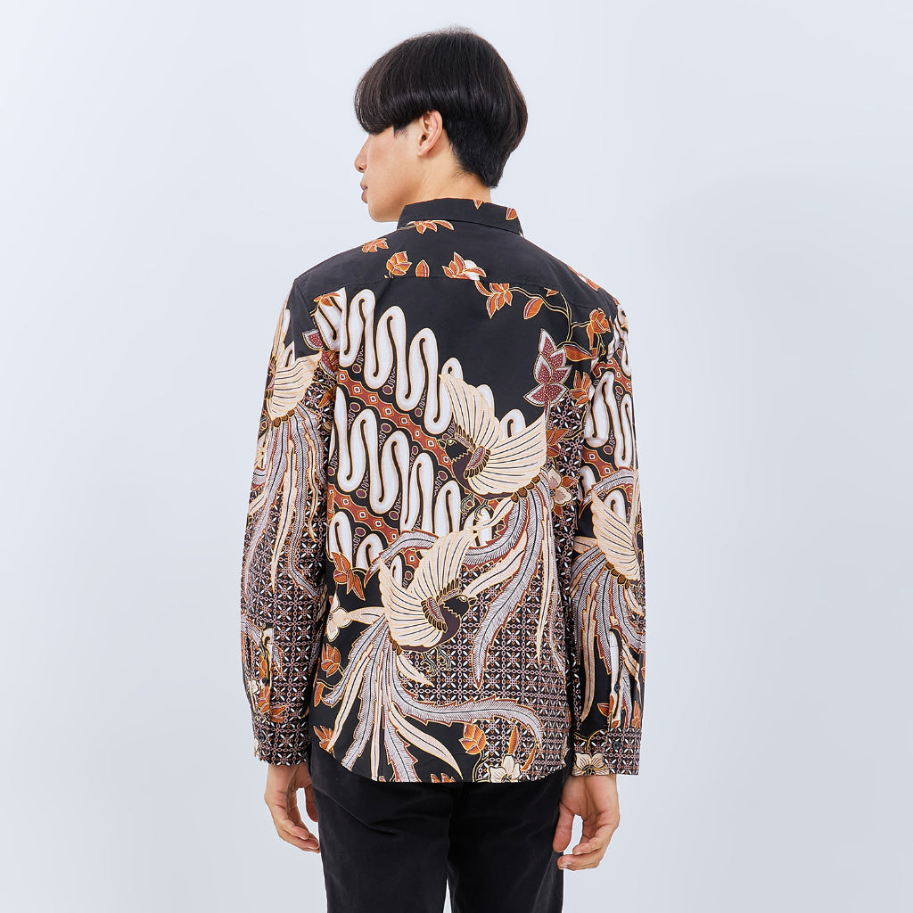 M231 Kemeja Pria Batik Panjang Hitam 3043
