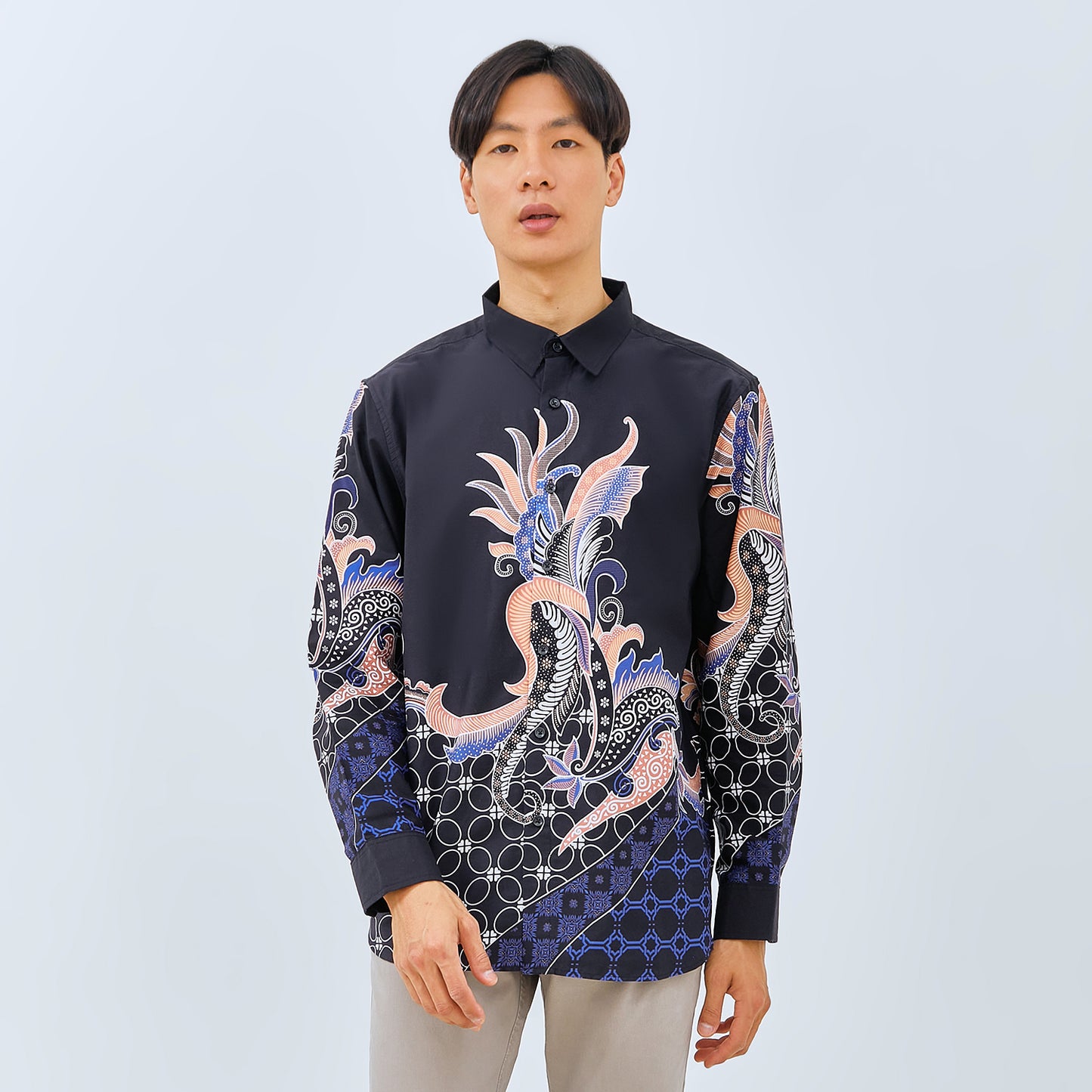 M231 Kemeja Pria Batik Panjang Hitam 3033