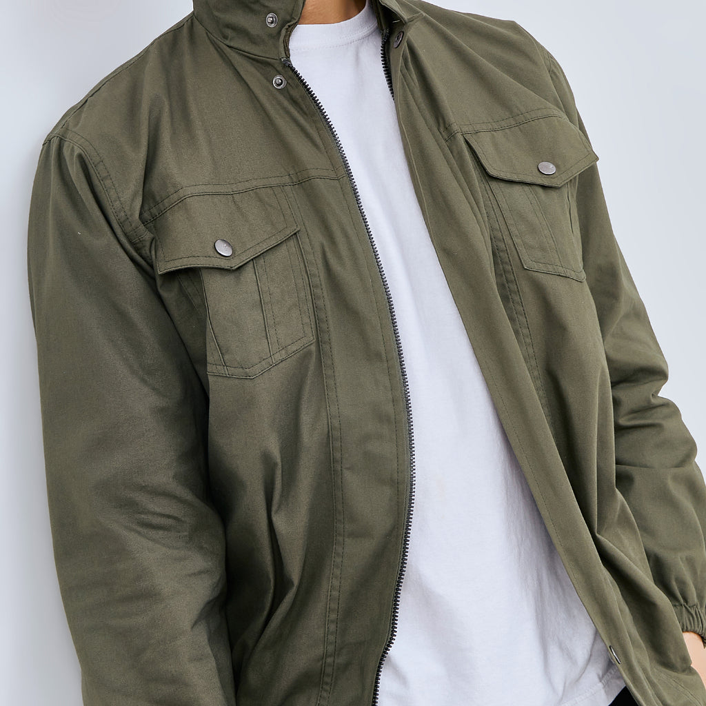 M231 Jaket Pria Harrington Panjang Army 2765C