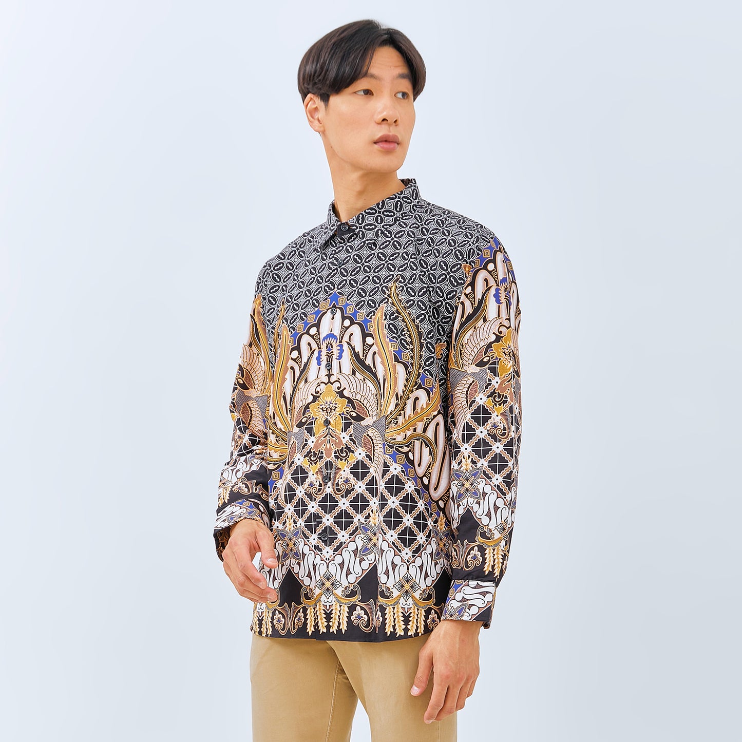 M231 Kemeja Pria Batik Panjang Hitam 3044