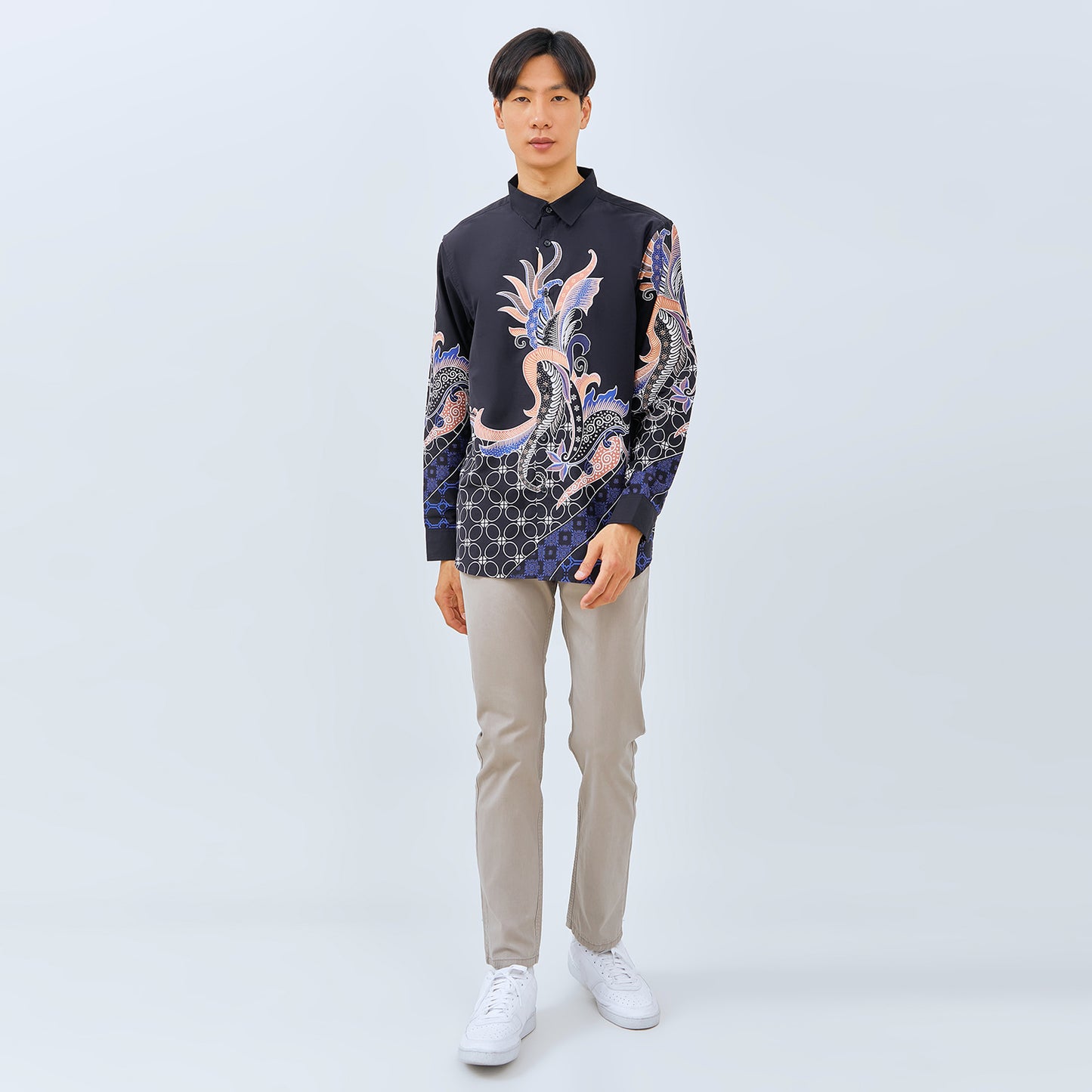 M231 Kemeja Pria Batik Panjang Hitam 3033