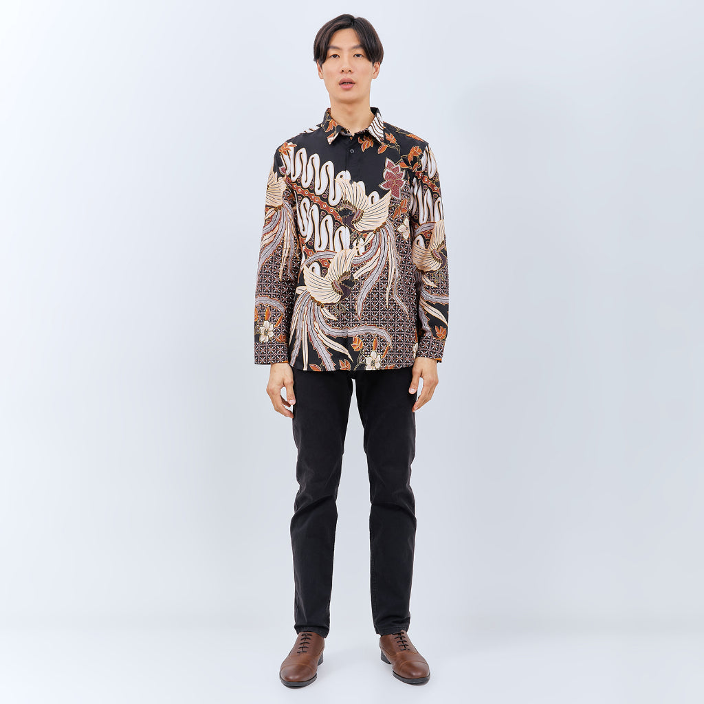 M231 Kemeja Pria Batik Panjang Hitam 3043
