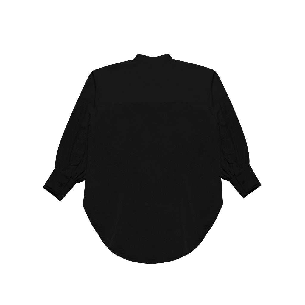 M231 Kemeja Wanita Blouse Kerah Shanghai Panjang Hitam 2910C