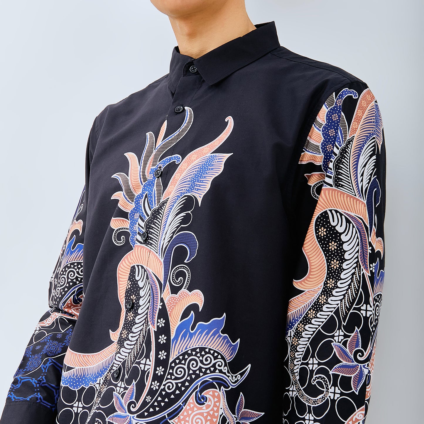 M231 Kemeja Pria Batik Panjang Hitam 3033