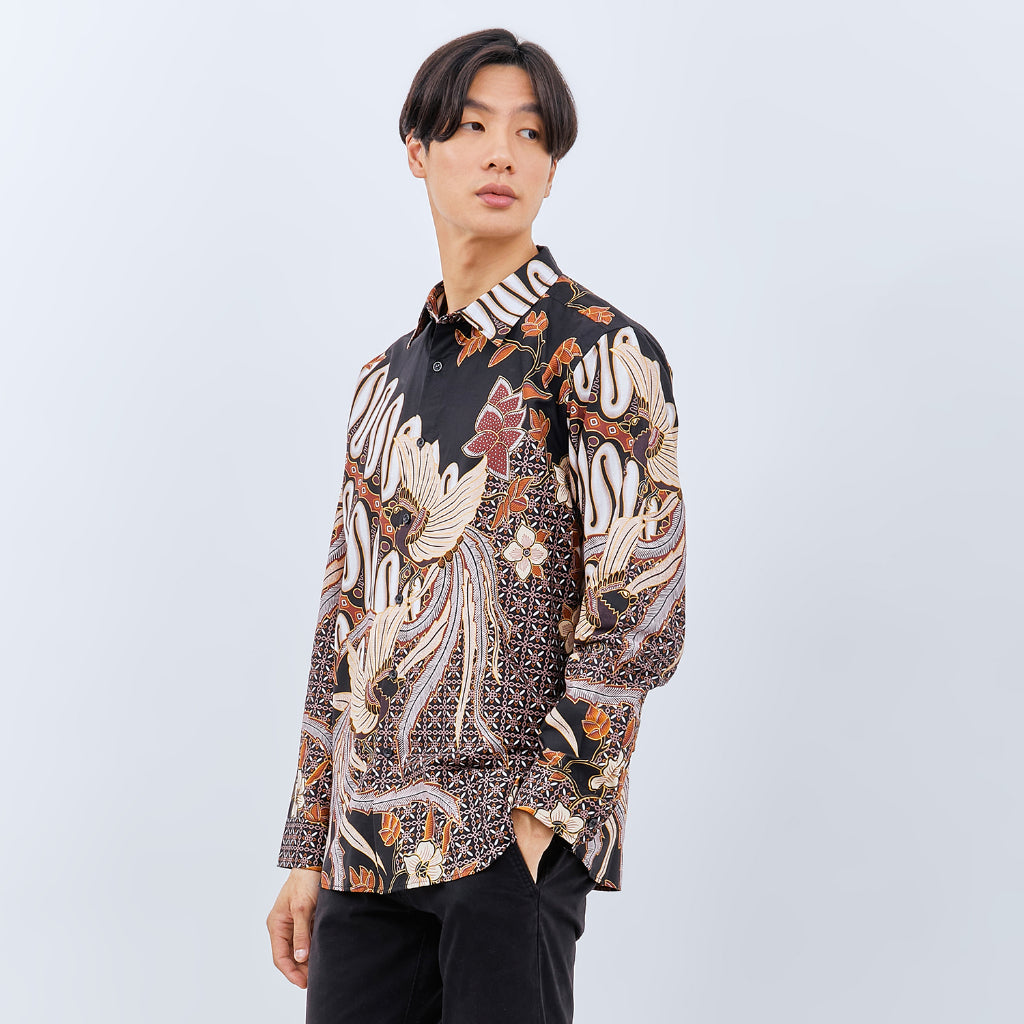 M231 Kemeja Pria Batik Panjang Hitam 3043