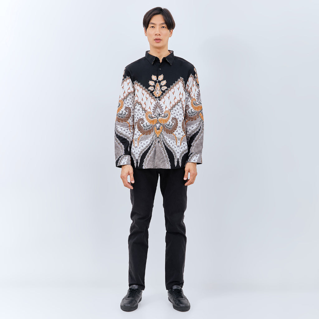 M231 Kemeja Pria Batik Panjang Hitam 3042