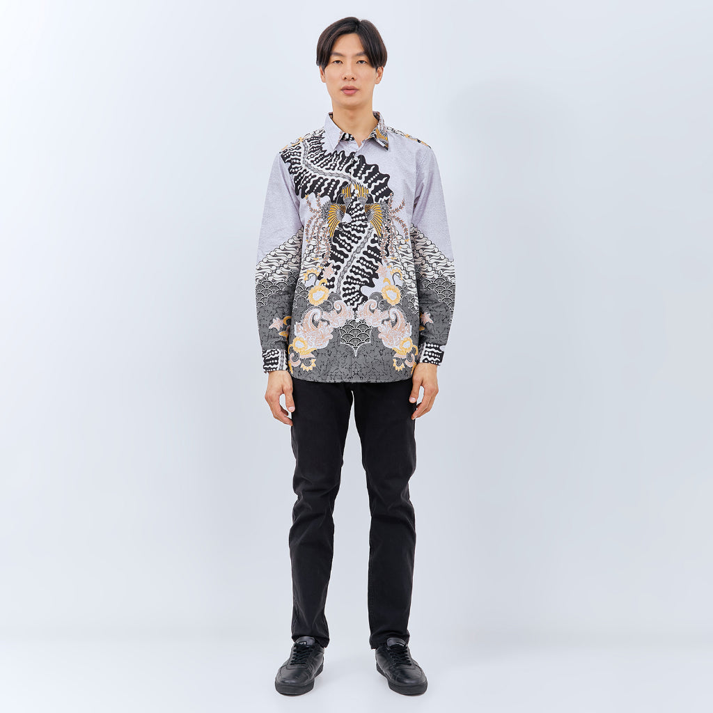 M231 Kemeja Pria Batik Panjang Abu 3069