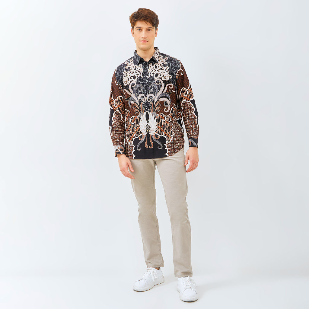 M231 Kemeja Pria Batik Panjang Hitam 3143B