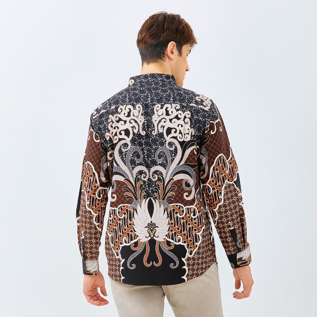 M231 Kemeja Pria Batik Panjang Hitam 3143B