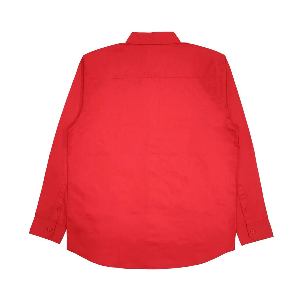 M231 Kemeja Pria Basic Polos Panjang Merah 0215