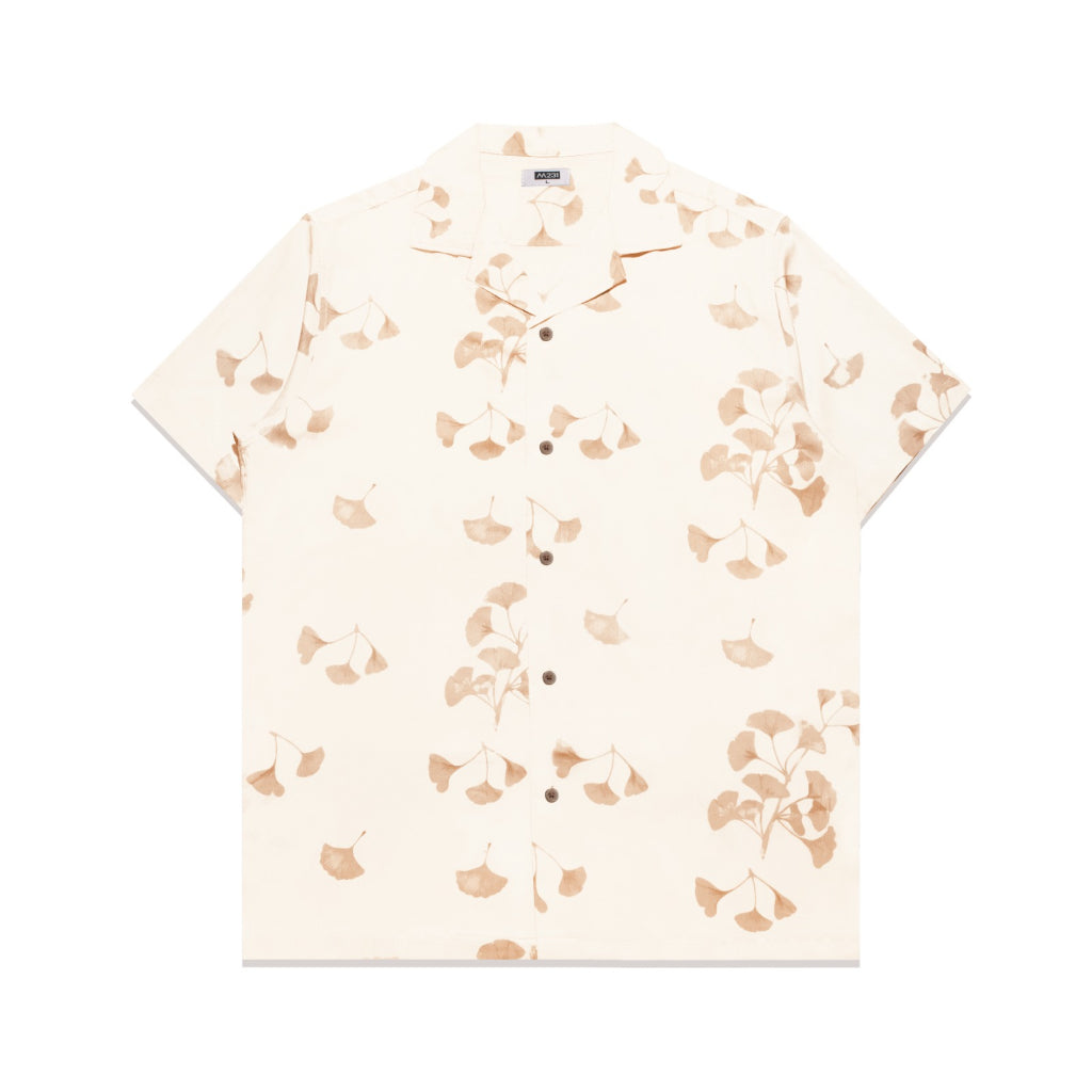 M231 Kemeja Pria Printing Hawaii Pendek Cream 3180B