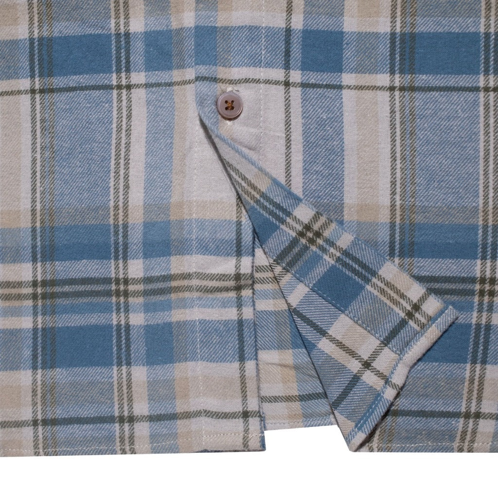 M231 Kemeja Pria Flannel Panjang Biru 0033