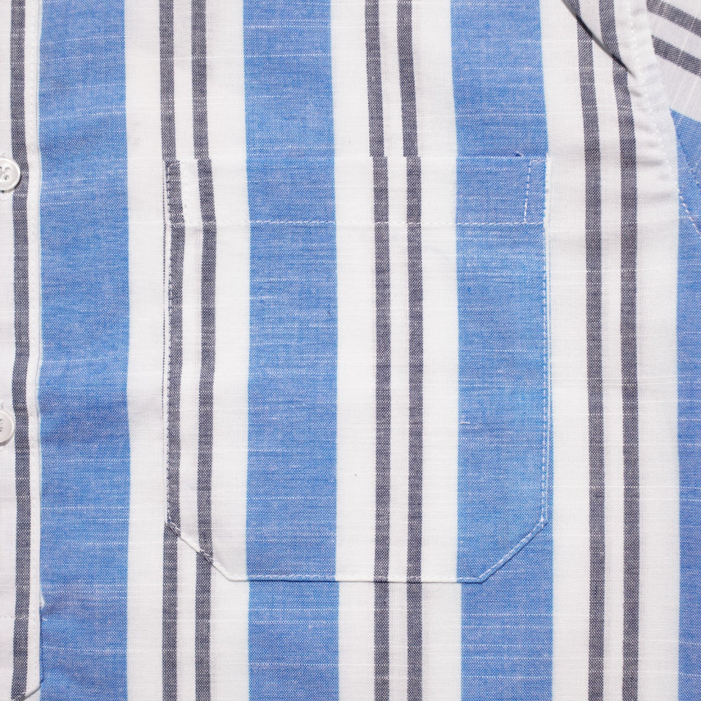 M231 Kemeja Pria Stripe Pendek Biru 3146A