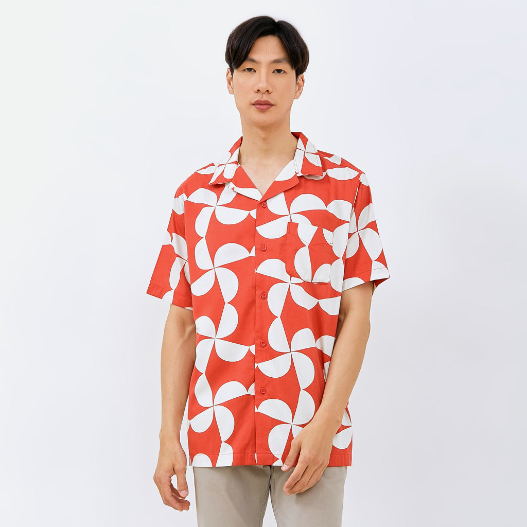 M231 Kemeja Pria Printing Hawaii Pendek 0150