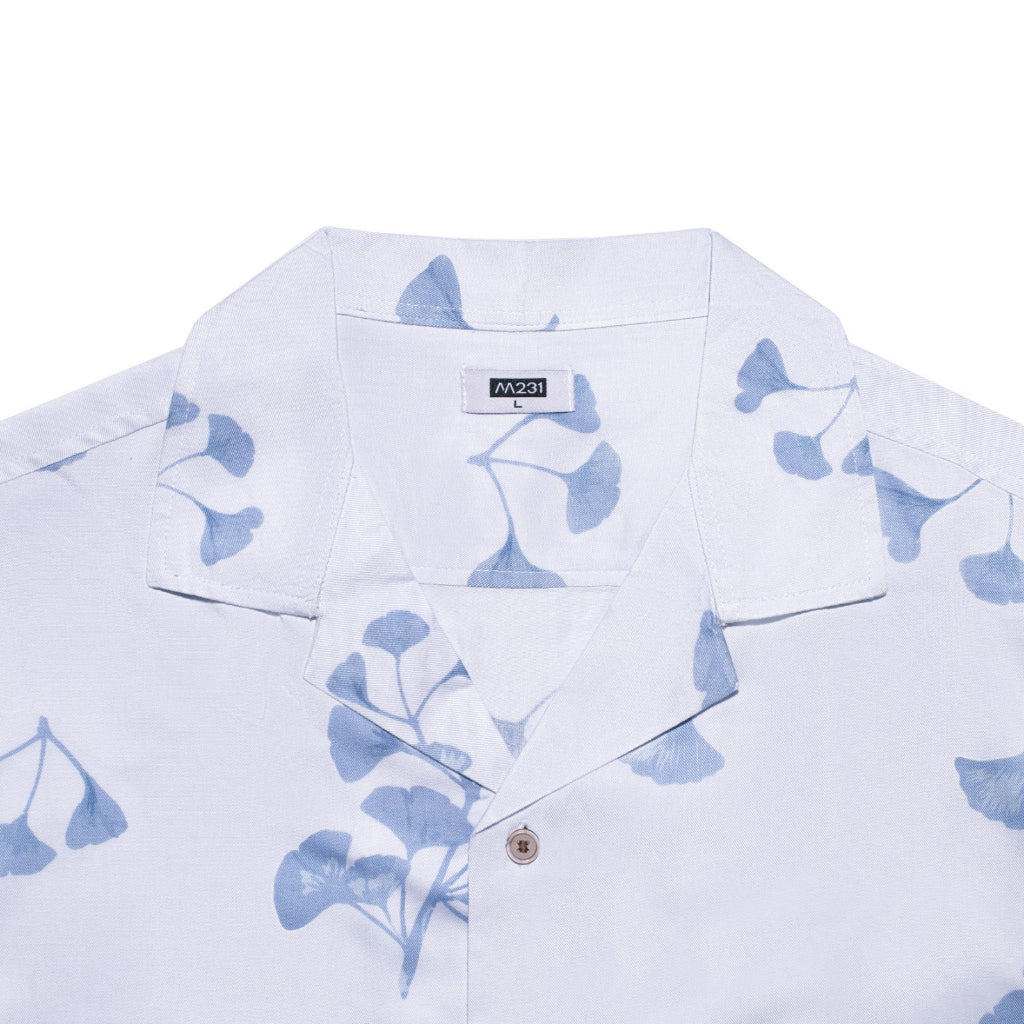M231 Kemeja Pria Printing Hawaii Pendek Biru 3081C