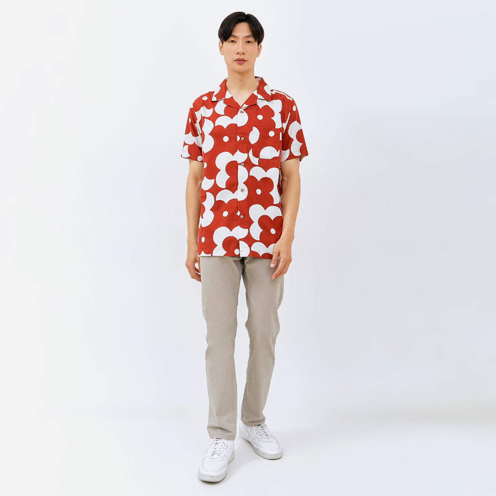 M231 Kemeja Pria Printing Hawaii Pendek 0155