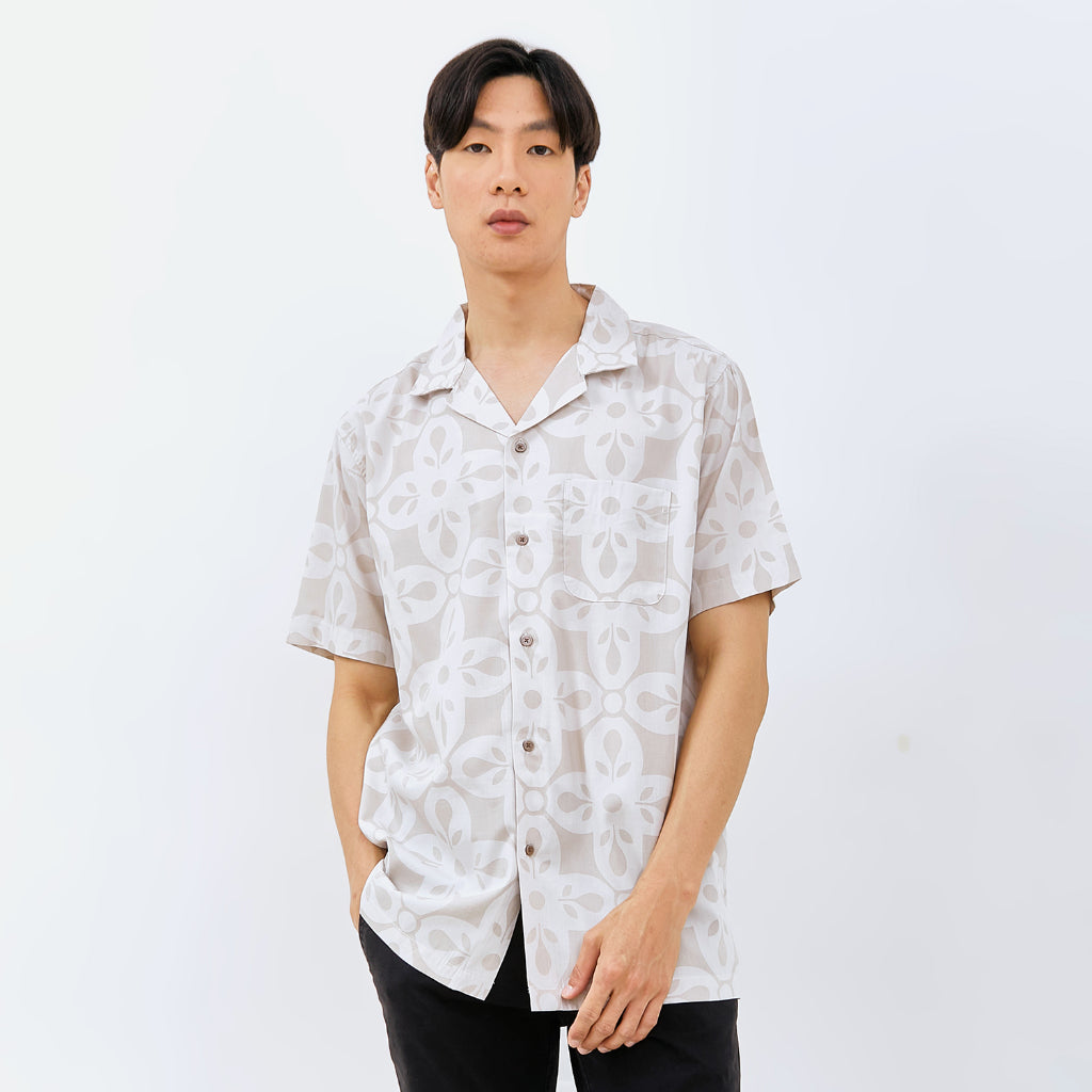 M231 Kemeja Pria Printing Hawaii Pendek 0153