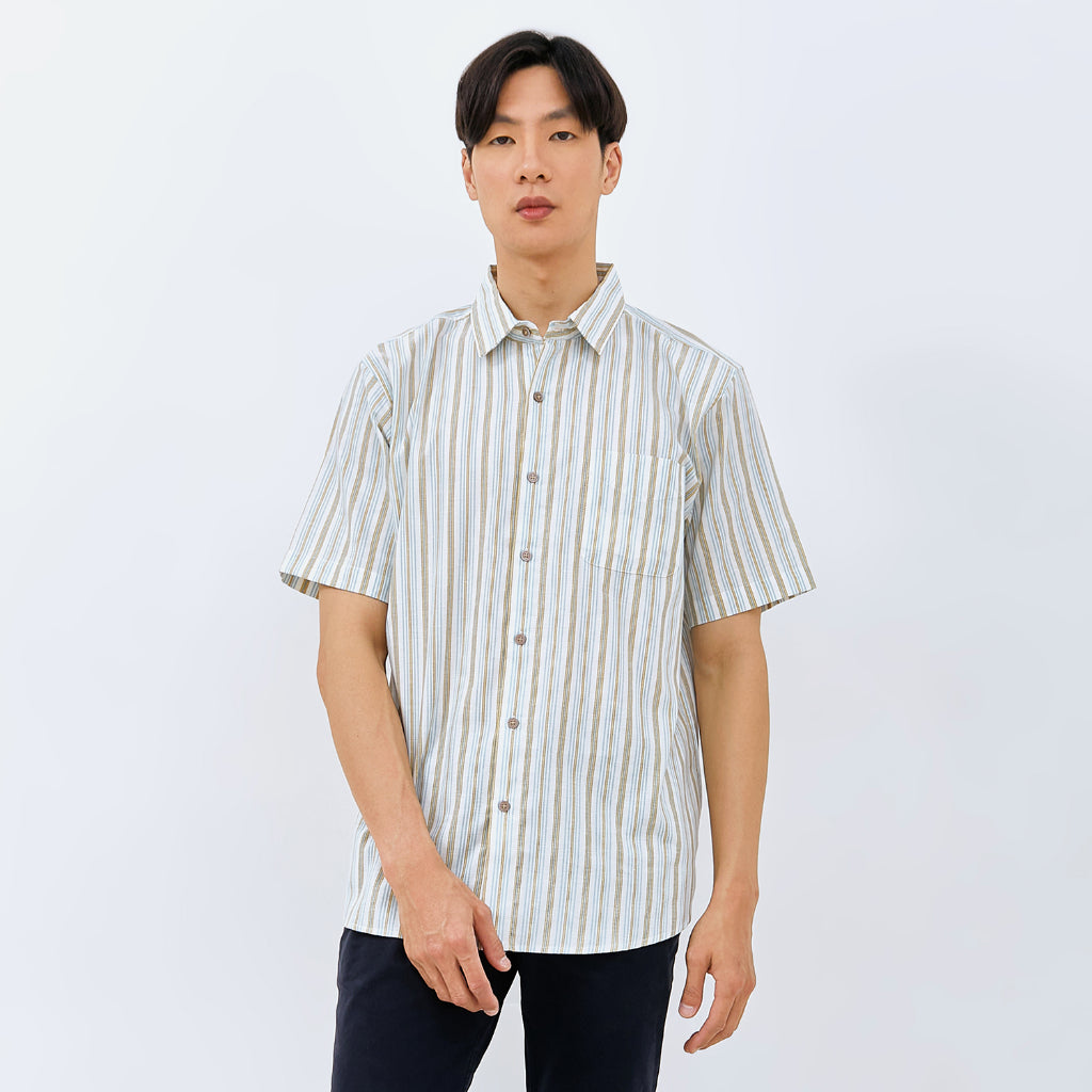 M231 Kemeja Pria Stripe Pendek 0135