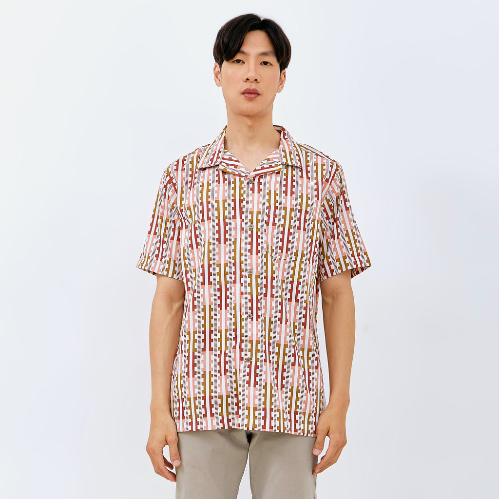 M231 Kemeja Pria Printing Hawaii Pendek 0151