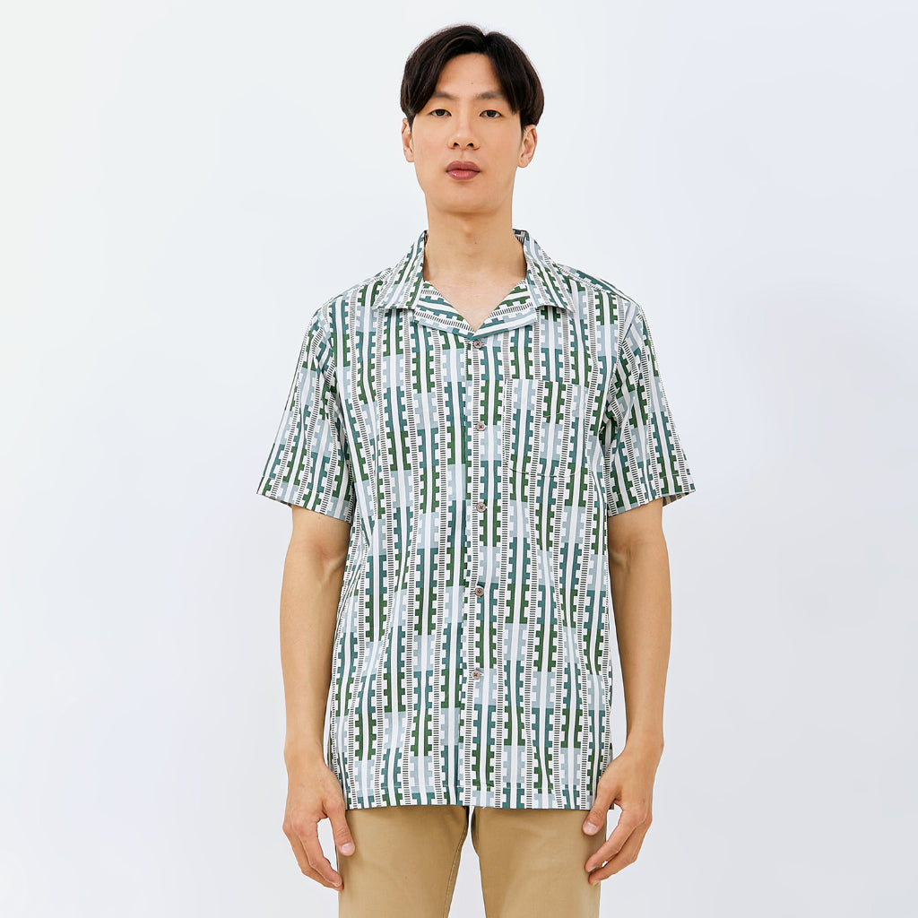 M231 Kemeja Pria Printing Hawaii Pendek 0151