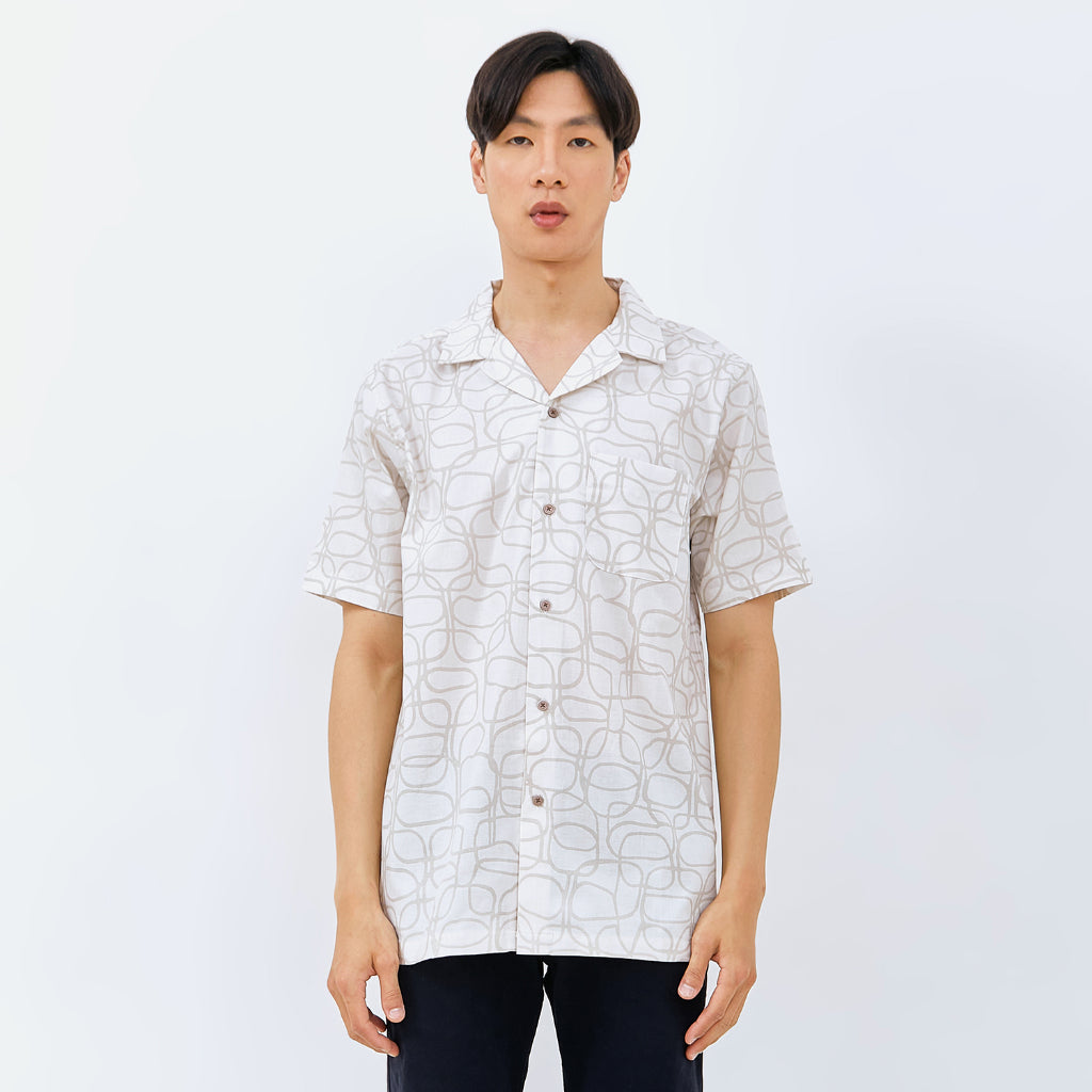 M231 Kemeja Pria Printing Hawaii Pendek 0152