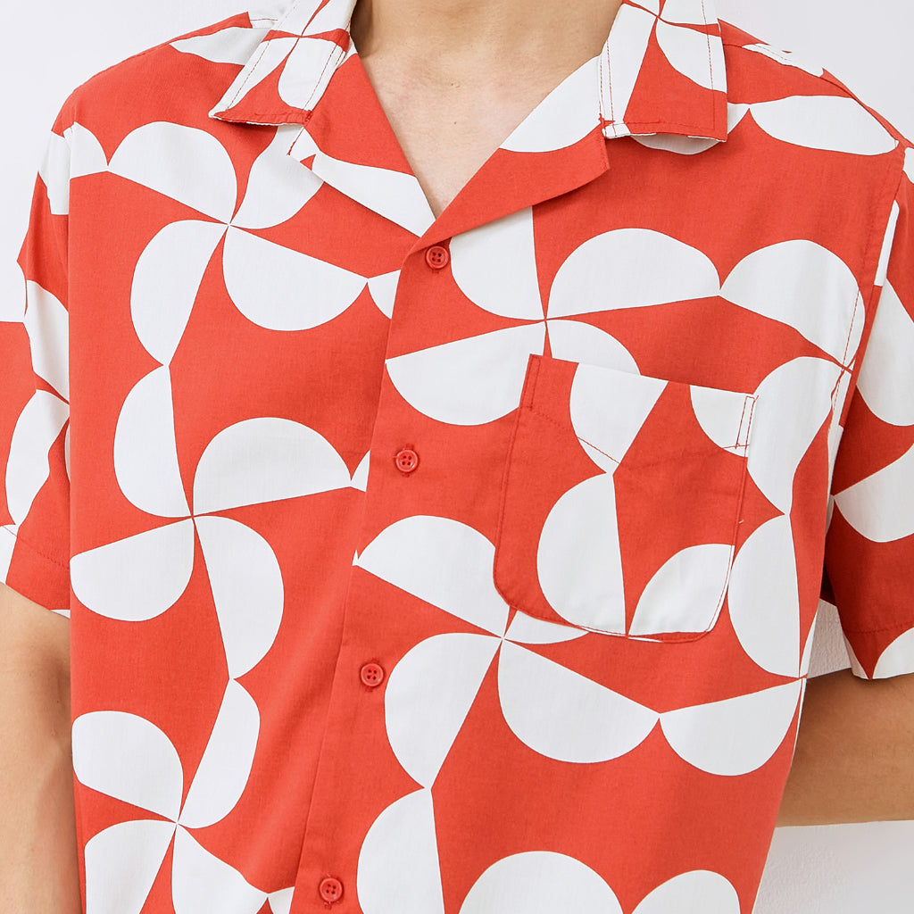 M231 Kemeja Pria Printing Hawaii Pendek 0150