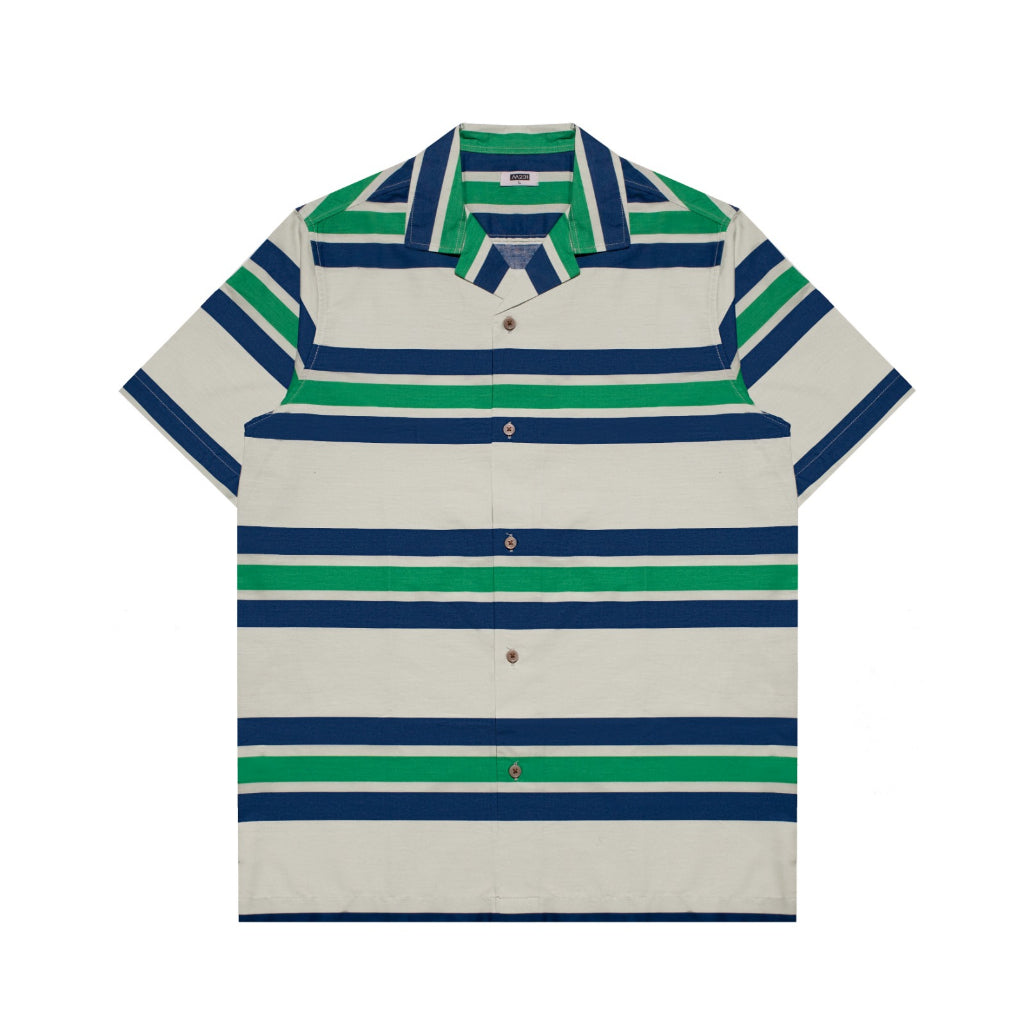 M231 Kemeja Pria Stripe Hawaii Pendek Hijau 3171B
